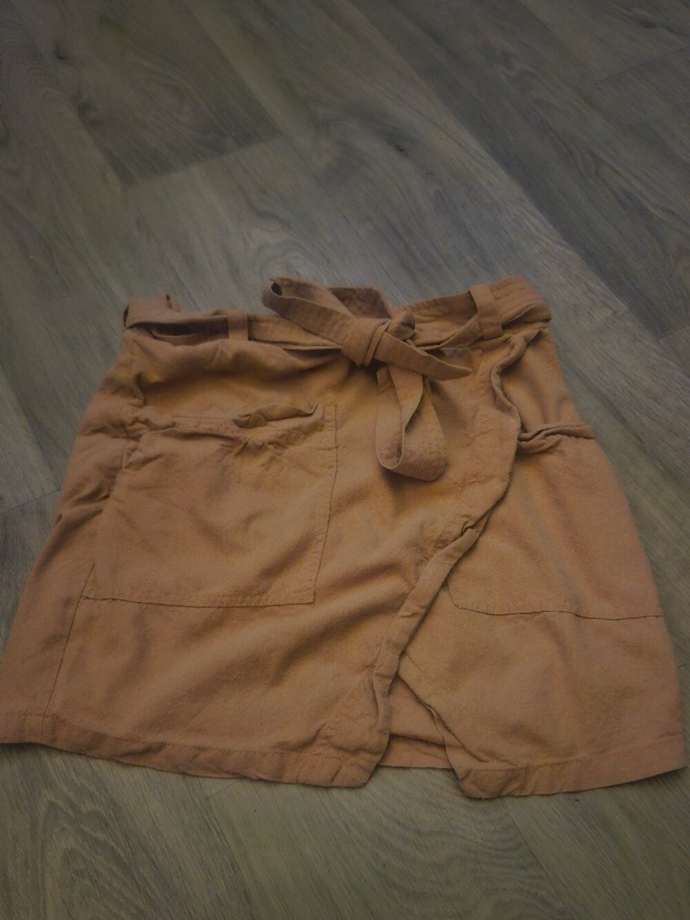 Madewell Mauve Wrap Style Mini Skirt Women's Size 4 Side Zip 100% Silk Pockets